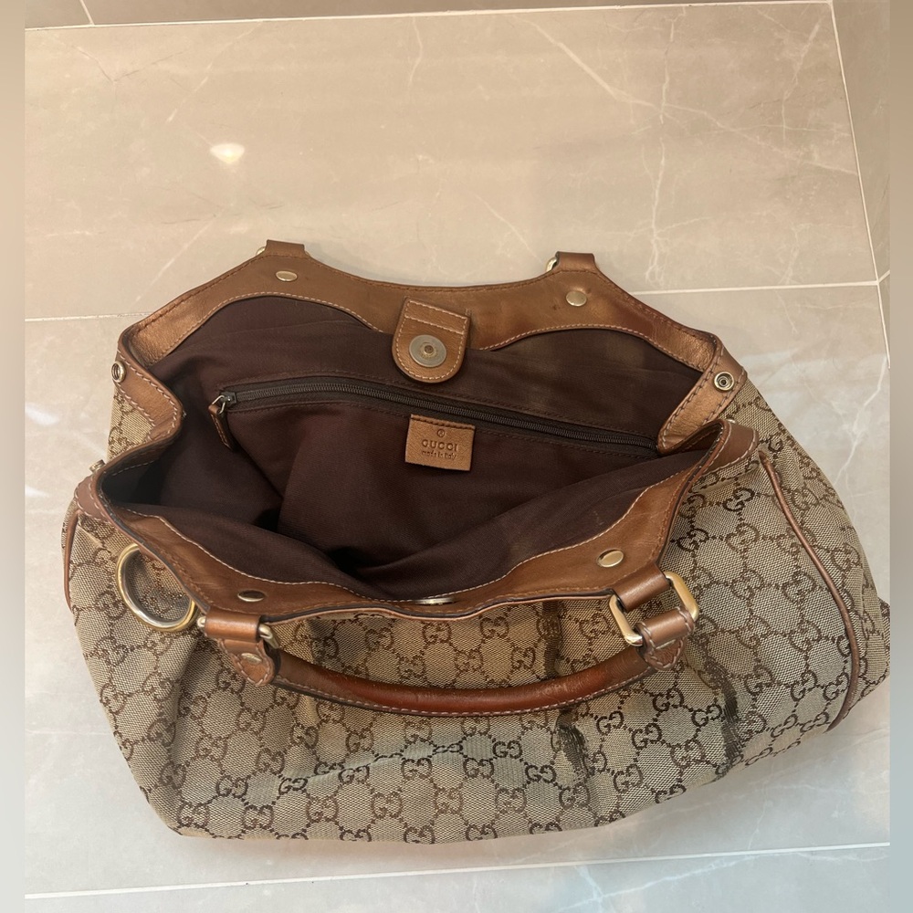 Authentic Gucci Sukey Brown/Bronze Bag - Picture 8 of 11